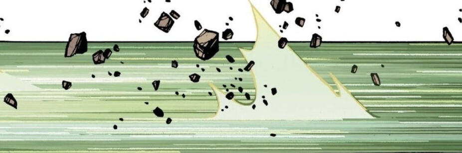 Daily Tommy's header, which is his green speester lines and some rocks flying through the air.